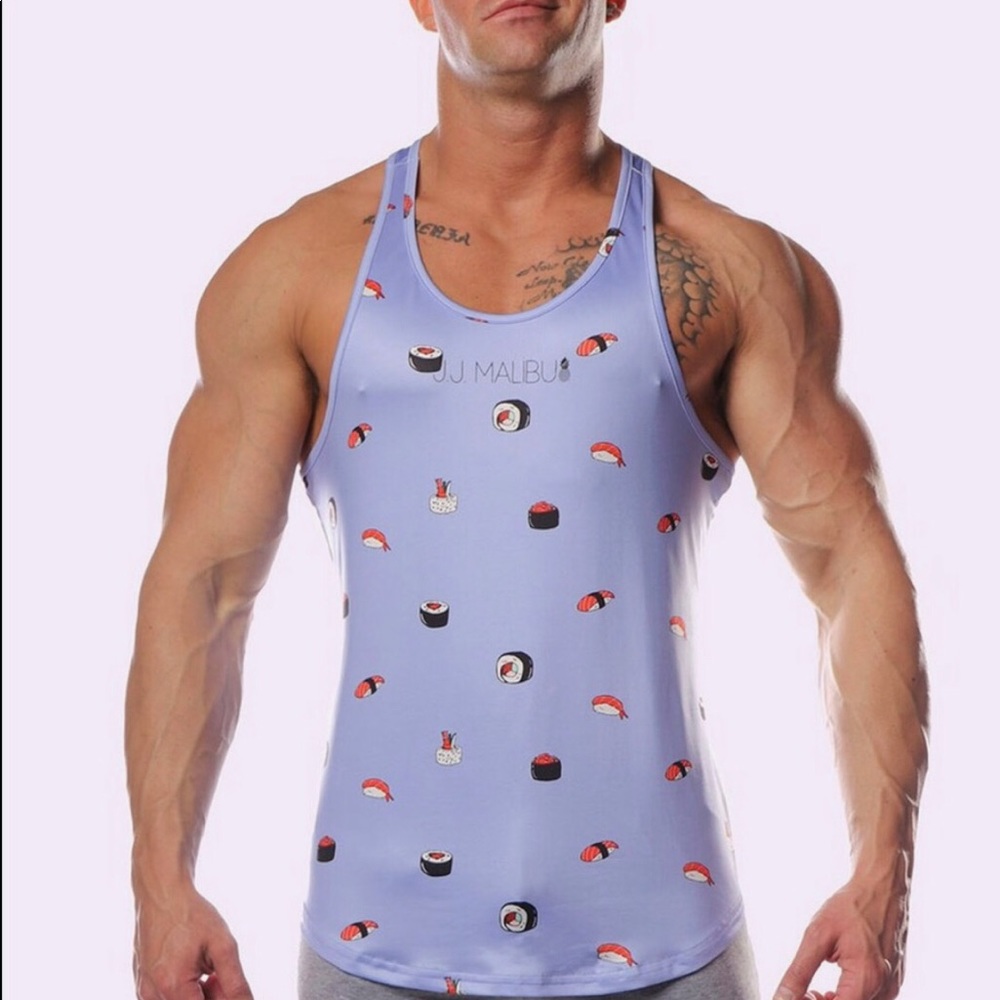 JJ MALIBU SUSHI MUSCLE TANK TOP SMALL brand new